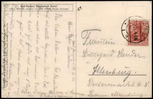 Bad Reinerz Duszniki-Zdrój Stadtblick nach Aquarell O. Herrfurth 1921