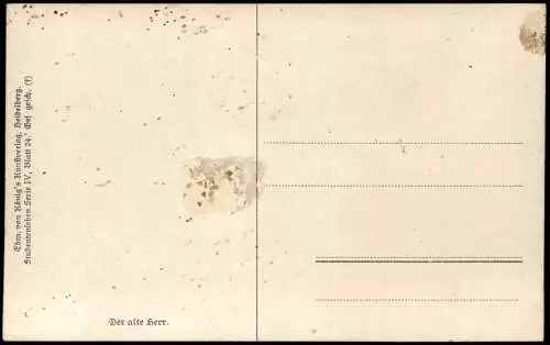 Ansichtskarte  Studentika Künstlerkarte Heidelberg Der alte Mann 1914