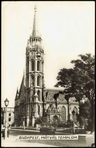Postcard Budapest Straßenpartie, MÁTYÁS TEMPLOM 1956