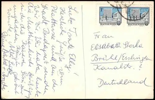 Postcard Budapest Straßenpartie, MÁTYÁS TEMPLOM 1956