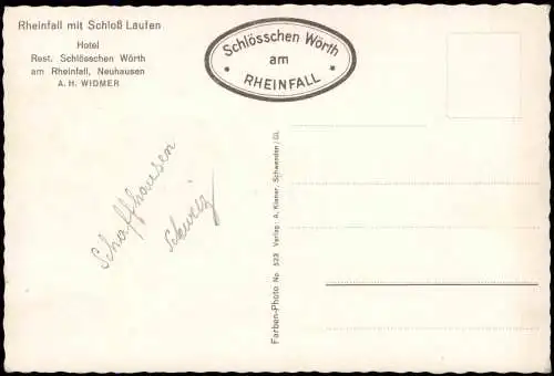 Ansichtskarte Laufen-Uhwiesen Rheinfall mit Schloß Laufen Colorfotokarte 1963