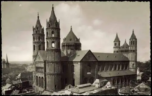 Ansichtskarte Worms Nordseite Dom St. Peter 1960