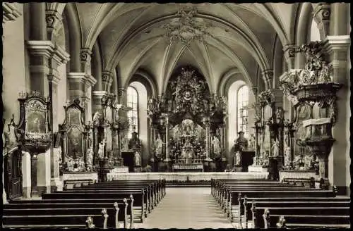 Ansichtskarte Fulda Inneres des Kloster Frauenberg 1960