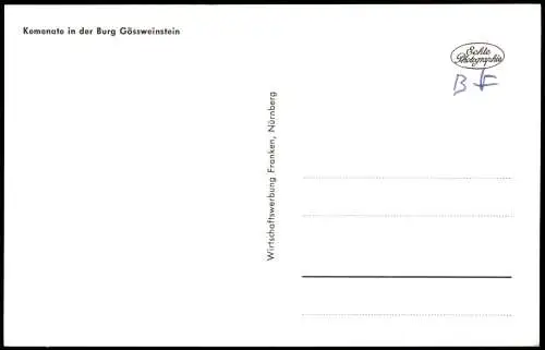 Ansichtskarte Gößweinstein Kemenate in der Burg Gössweinstein 1960