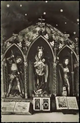 Gößweinstein Altar der Burgkapelle mit Riemenschneidermadonna 1960