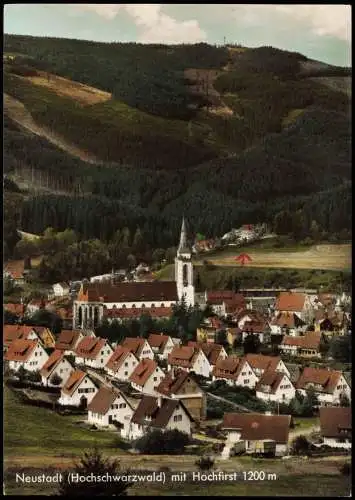 Titisee-Neustadt Panorama von Neustadt (Hochschwarzwald) mit Hochfirst 1970