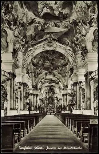 Ansichtskarte Zwiefalten Münsterkirche Innenansicht 1960