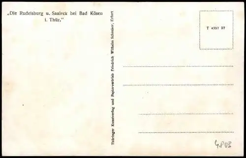 Ansichtskarte Saaleck-Bad Kösen Partie an der Rudelsburg 1924
