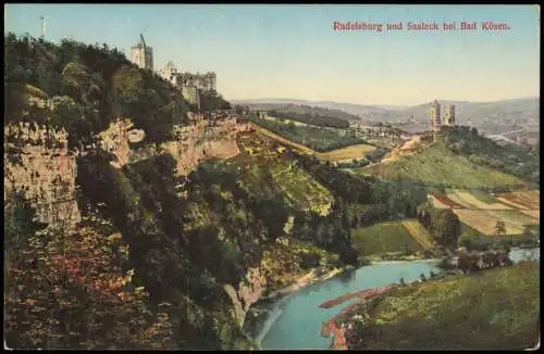 Ansichtskarte Saaleck-Bad Kösen Rudelsburg und Saaleck 1926