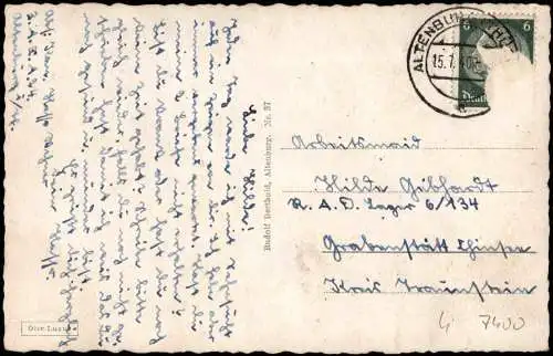 Ansichtskarte Altenburg Skatstadt Partie am kleinen Teich 1940