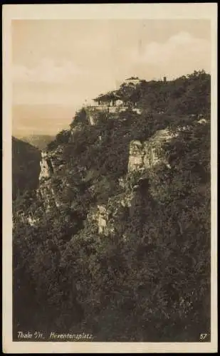 Ansichtskarte Thale (Harz) Hexentanzplatz Bodetal und Hotel 1928