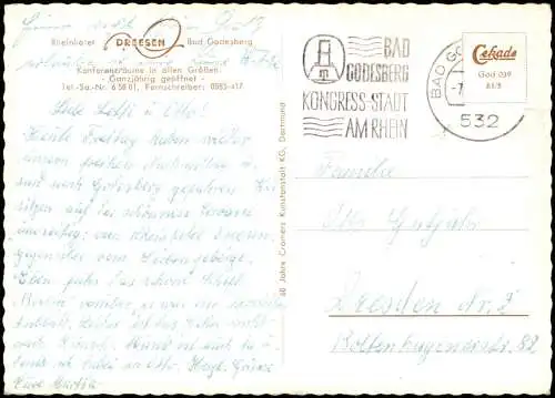 Bad Godesberg-Bonn Rheinhotel Dreesen Terrasse - Rheindampfer 1961