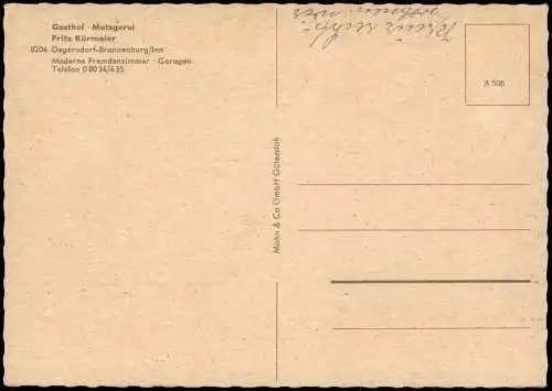 Degerndorf am Inn-Brannenburg Gasthof Metzgerei Fritz Kürmeier 1978