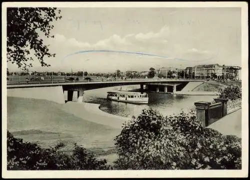 Ansichtskarte Hamburg Neue Lombardsbrücke 1954  gel MF Frankatur