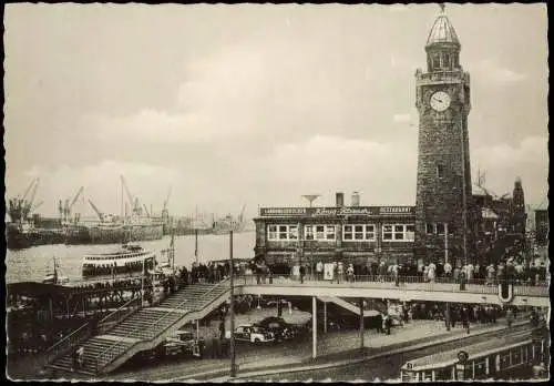 St. Pauli-Hamburg Landungsbrücken und neue Fußgängerbrücke 1962