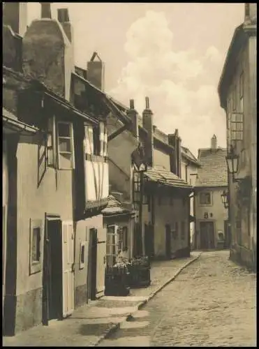 Burgstadt Prag Hradschin Hradčany Praha Das Alchymistengäßchen mit Häusern 1963