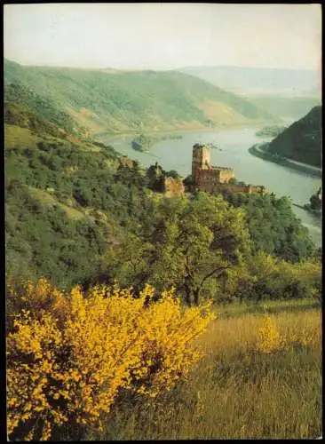 Ansichtskarte Kaub Burg Gutenfels Blick auf den Rhein 1965