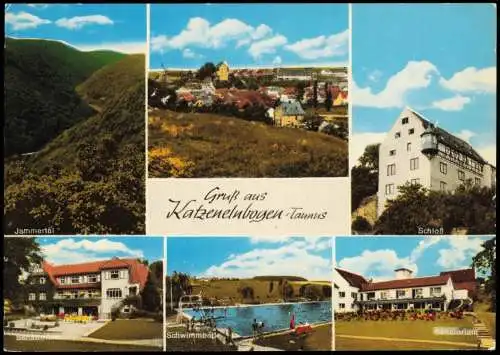 Ansichtskarte Katzenelnbogen Mehrbild Schwimmbad Sanatorium MB 1975