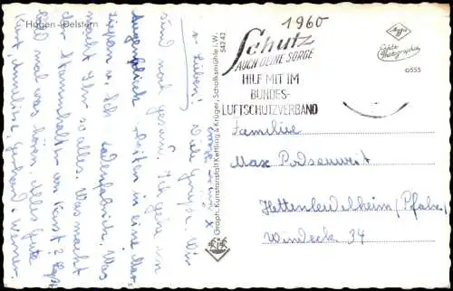 Ansichtskarte Delstern-Hagen (Westfalen) Stadtblick Bahnhof 1964