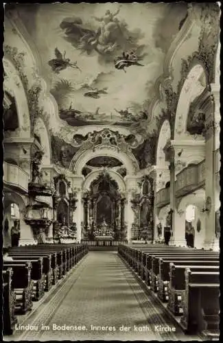 Ansichtskarte Lindau (Bodensee) Bodensee. Inneres der kath. Kirche 1960