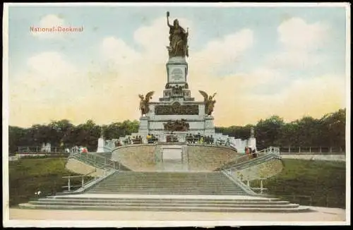 Ansichtskarte Rüdesheim (Rhein) National-Denkmal / Niederwalddenkmal 1907