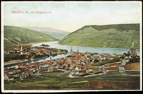 Ansichtskarte Bingerbrück-Bingen am Rhein Blick auf die Stadt 1907