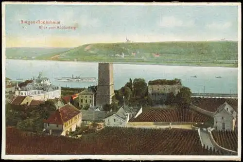 Ansichtskarte Bingen am Rhein Rüdesheim Blick zum Rochusherg 1907