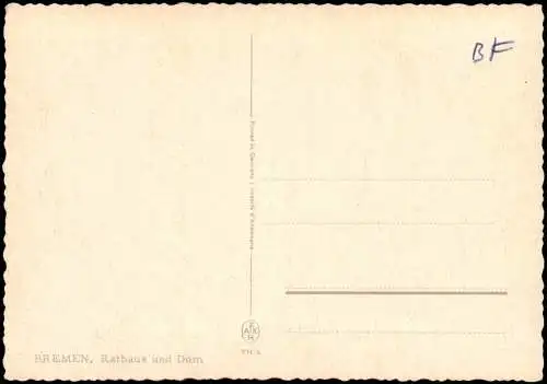Ansichtskarte Bremen Rathaus Markt VW Käfer Stand 1964