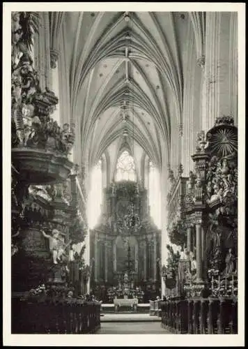 Postcard Breslau Wrocław Sandkirche - Innen 1966