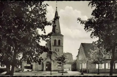 Ansichtskarte Aurich-Leer (Ostfriesland) Partie an der kath. Kirche 1960