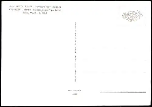 Cartolina Franzensfeste Fortezza Hotel POSTA - REIFER b. Bozen 1972