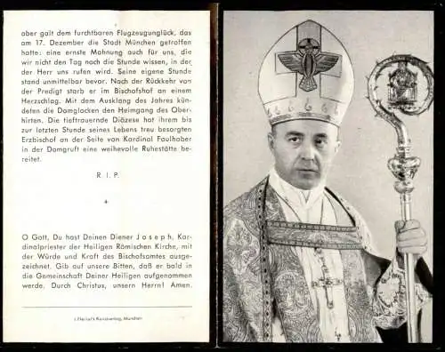 Portrait Geistliche - Kirche Religion Joseph Kardinal Wendel 1968