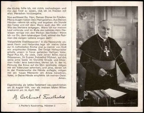 Portrait Geistliche - Kirche Religion von Faulhaber Kardinal 1968