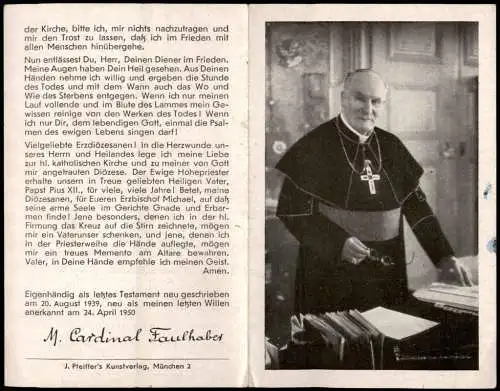 Portrait Geistliche - Kirche Religion Kardinalpriester Michael v. Faulhaber 1967