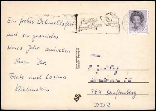 Ansichtskarte  Neujahr Sylvester New Year Gelukkig Nieuwjaar Nederland 1992