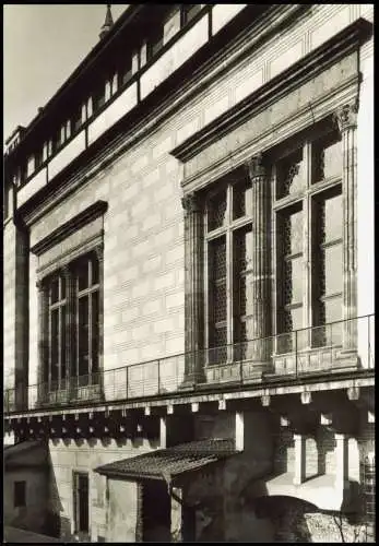 Postcard Prag Praha Die Burg, Südfenster des Vladislavsaales 1966