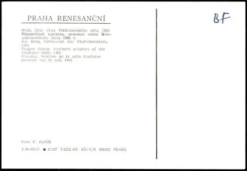 Postcard Prag Praha Die Burg, Südfenster des Vladislavsaales 1966