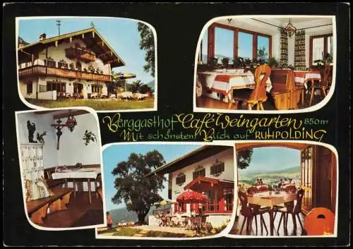 Ansichtskarte Ruhpolding Berggasthof Cafe Weingarten Mehrbild 1972