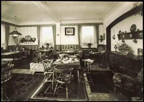 Königsfeld im Schwarzwald Ostfriesische Teestuben Haus Theresia Gastraum 1971