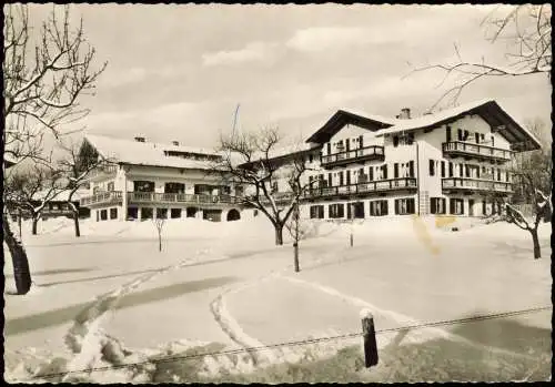 Ansichtskarte Bad Wiessee Fremdenheim SCHUSTERMANNHOF im Winter 1970
