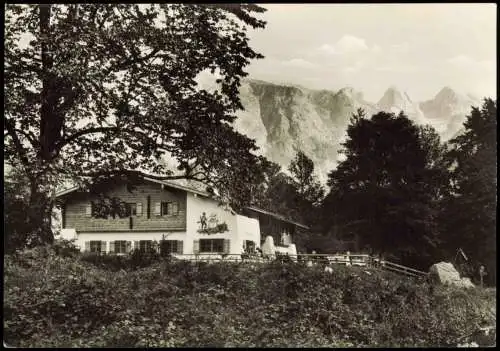 Berchtesgaden Obersee mit Teufelshörner Alpengaststätte Saletalm 1970
