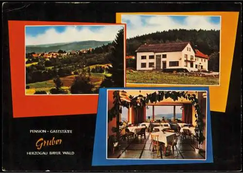 Ansichtskarte Herzogau Pension Gaststätte Gruber 3 Bild Bayerischer Wald 1971