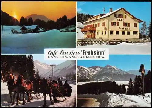 Ansichtskarte Langenwang (Allgäu) 4 Bild Cafe Pension Frohsinn 1972