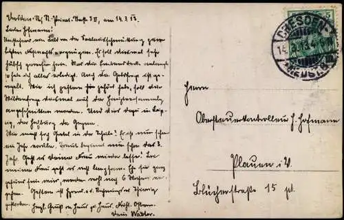 Ansichtskarte  Stadttor Storchennest mit Stroch auf Dach. Groullier 1913