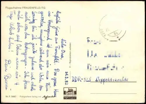Ansichtskarte Frauenfeld Luftbild 1982  Schweiz Helvetia
