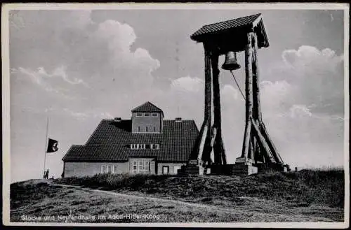 Ansichtskarte Friedrichskoog Dieksanderkoog: Glocke und Neulandhalle 1935