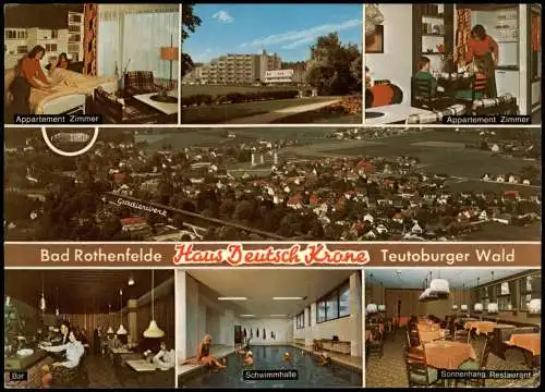 Ansichtskarte Bad Rothenfelde Luftbild Haus Deutsch Krone 1977