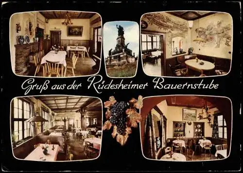 Ansichtskarte Rüdesheim (Rhein) Rüdesheimer Bauernstube innenansichten 1978
