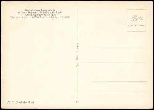 Ansichtskarte Rüdesheim (Rhein) Rüdesheimer Bauernstube innenansichten 1978