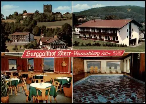 Ansichtskarte Neunußberg-Viechtach Burggasthof Sterr Mehrbild 1981